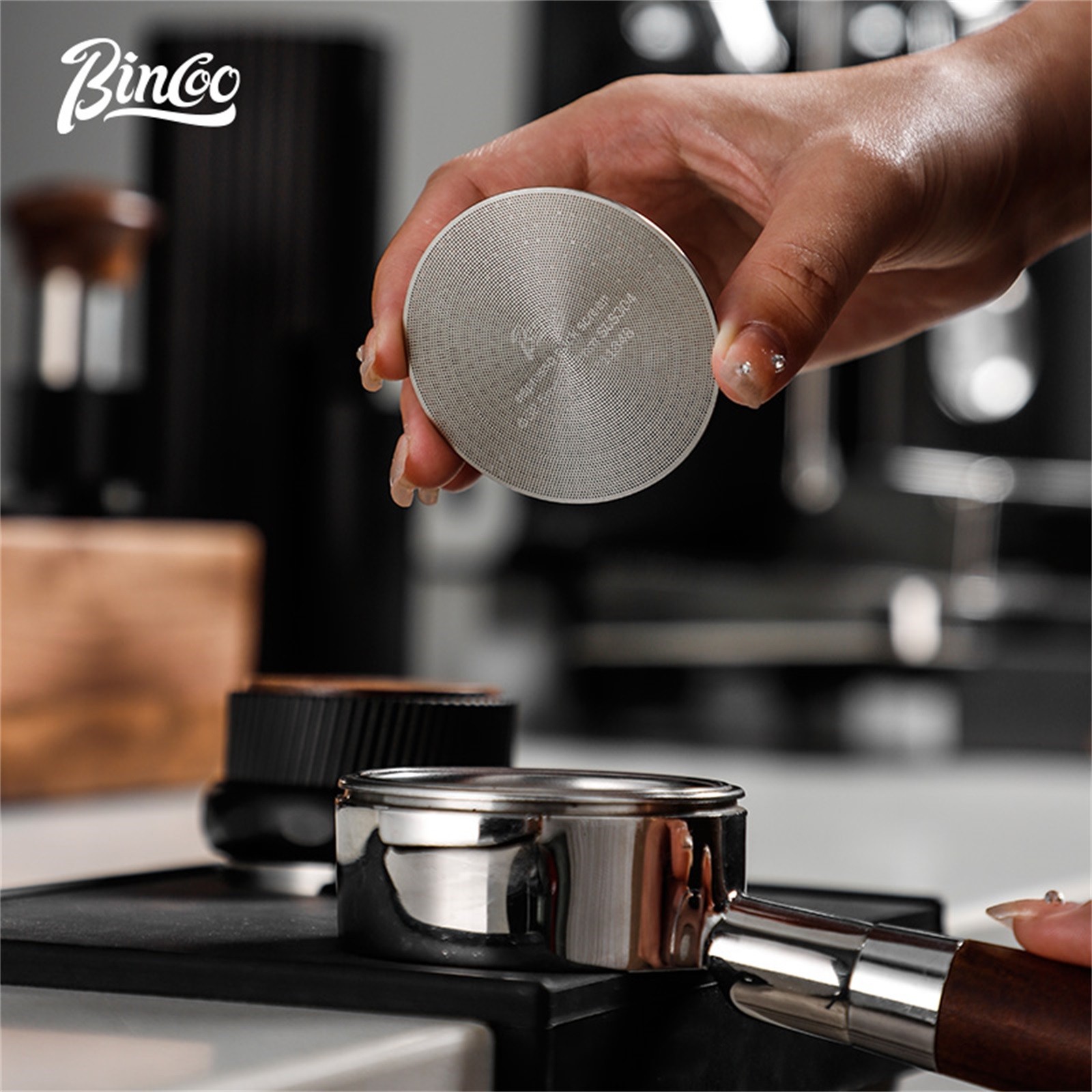 Bincoo Stainless Steel Espresso Separation Filter Secondary Water Screen & Powder Bowl for Clean, Stable Espresso Extraction