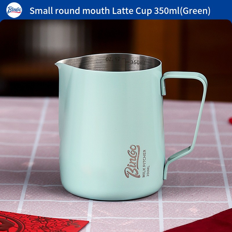 Bincoo Stainless Steel Latte Art Frothing Pitcher Set 350ml & 600ml Pointed-Spout Steam Jugs for Barista-Quality Milk Texturing