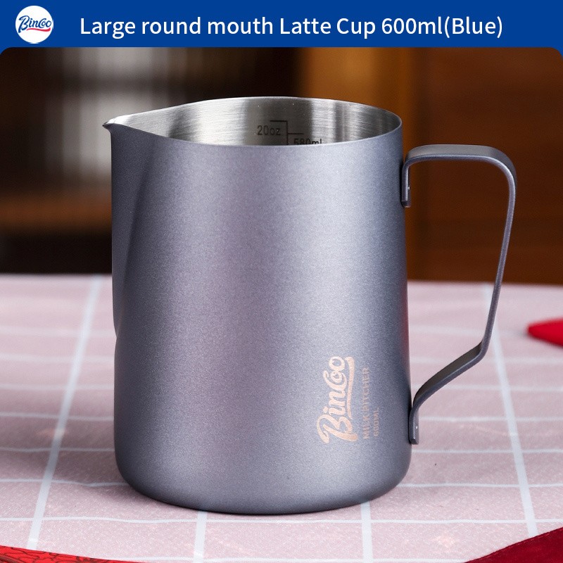 Bincoo Stainless Steel Latte Art Frothing Pitcher Set 350ml & 600ml Pointed-Spout Steam Jugs for Barista-Quality Milk Texturing