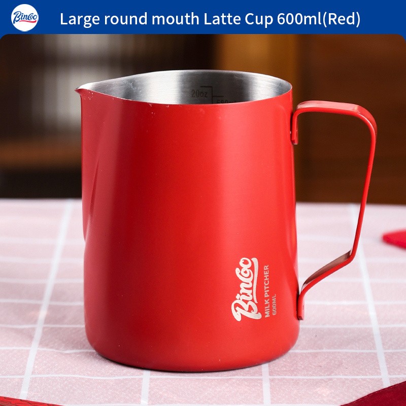 Bincoo Stainless Steel Latte Art Frothing Pitcher Set 350ml & 600ml Pointed-Spout Steam Jugs for Barista-Quality Milk Texturing