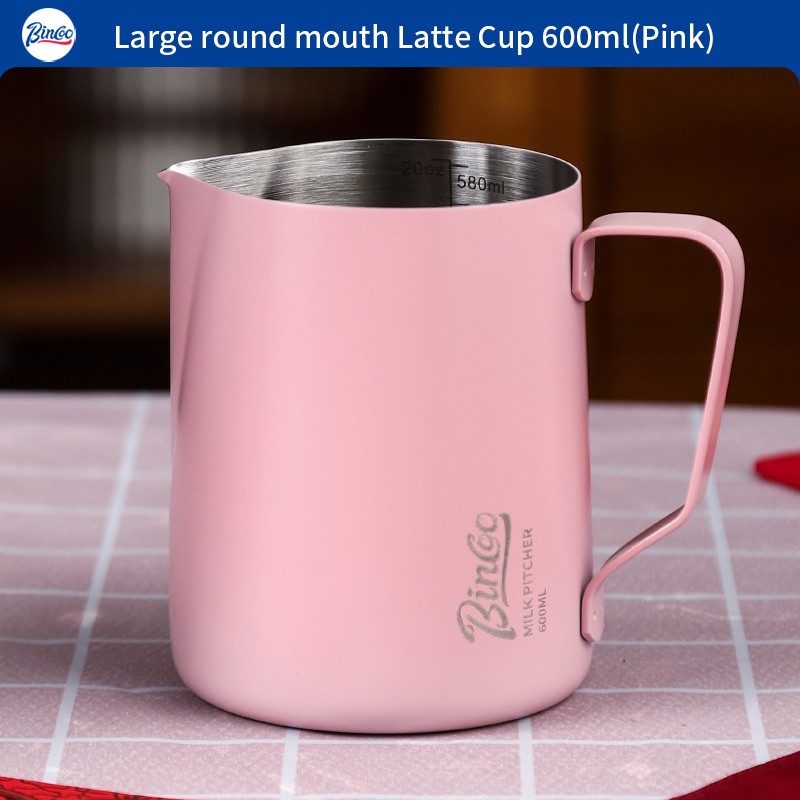 Bincoo Stainless Steel Latte Art Frothing Pitcher Set 350ml & 600ml Pointed-Spout Steam Jugs for Barista-Quality Milk Texturing