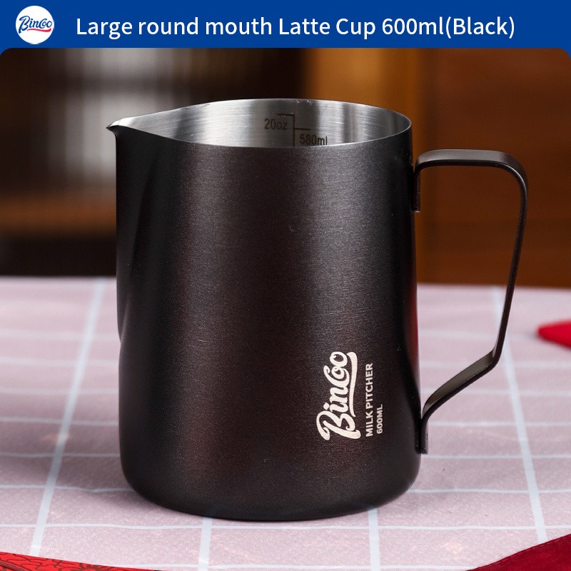 Bincoo Stainless Steel Latte Art Frothing Pitcher Set 350ml & 600ml Pointed-Spout Steam Jugs for Barista-Quality Milk Texturing