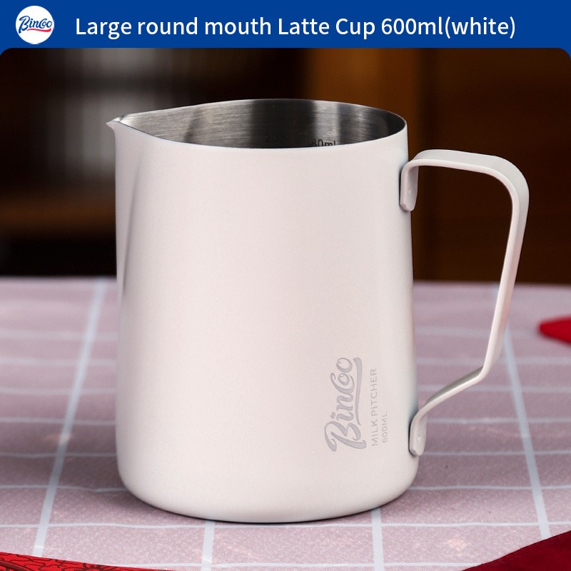 Bincoo Stainless Steel Latte Art Frothing Pitcher Set 350ml & 600ml Pointed-Spout Steam Jugs for Barista-Quality Milk Texturing