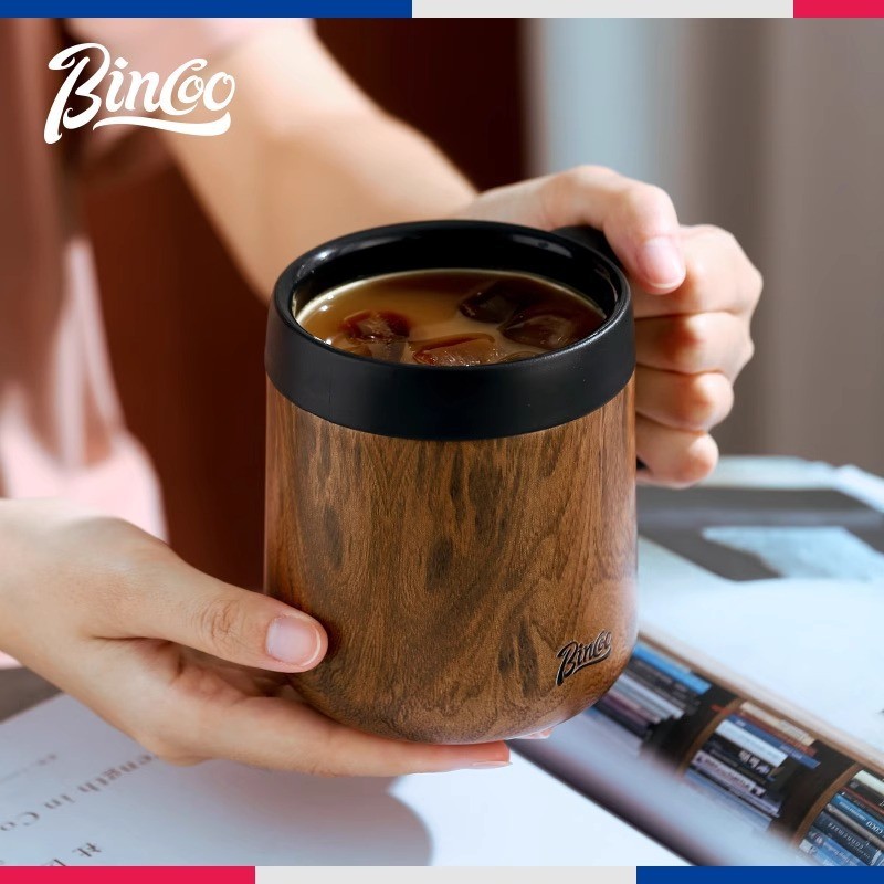 Bincoo 304 Stainless Steel Insulated Coffee Mug  Double-Wall Thermal Cup with Handle for Home, Office & Iced American-Style Drinks