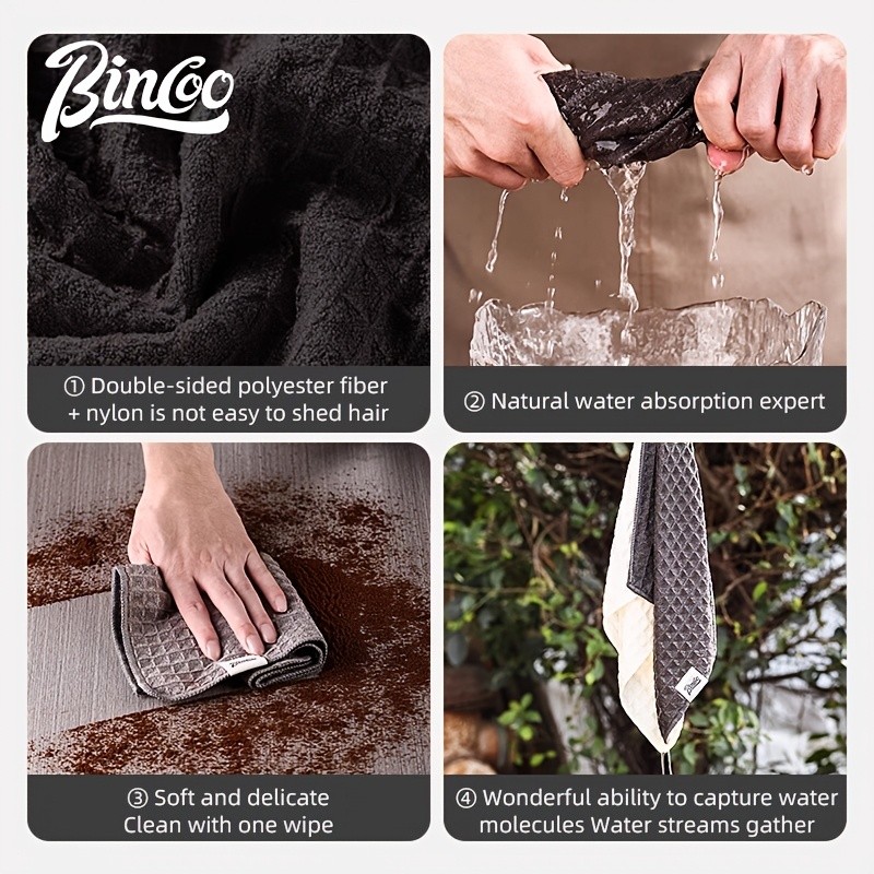Bincoo Barista Coffee Machine Cleaning Towel  Absorbent Square Rag for Milk Spills, Steam Wands & Caf Workstations