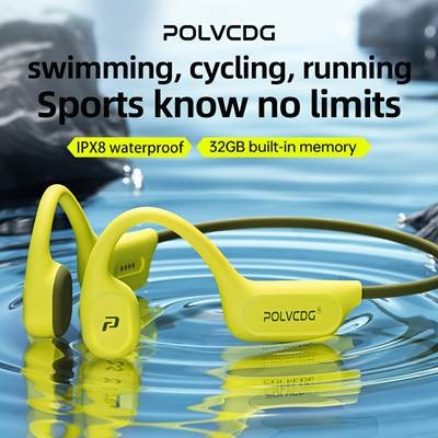 POLVCDG 2025 Upgraded X9 Wireless Bone Conduction Headphones  32GB Memory & IPX8 Waterproof