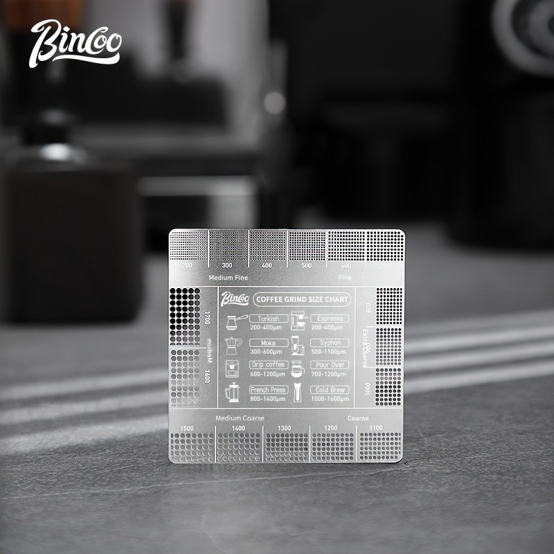 Bincoo Coffee Bean Grinding Scale Reference Card, Professional Coffee Powder Thickness Comparison Guide for Accurate Bean Grinding