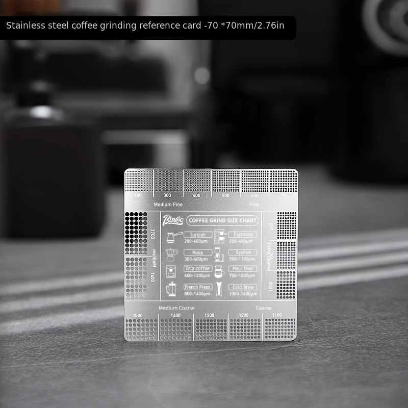 Bincoo Coffee Bean Grinding Scale Reference Card, Professional Coffee Powder Thickness Comparison Guide for Accurate Bean Grinding