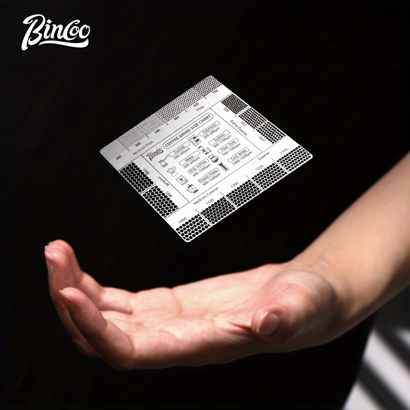 Bincoo Coffee Bean Grinding Scale Reference Card, Professional Coffee Powder Thickness Comparison Guide for Accurate Bean Grinding