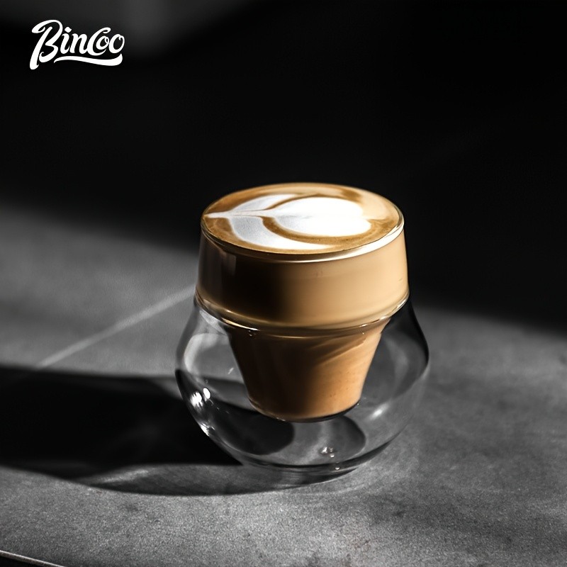 Bincoo Double Glass Coffee Cup 110ml Italian-Style Clear Espresso Mug