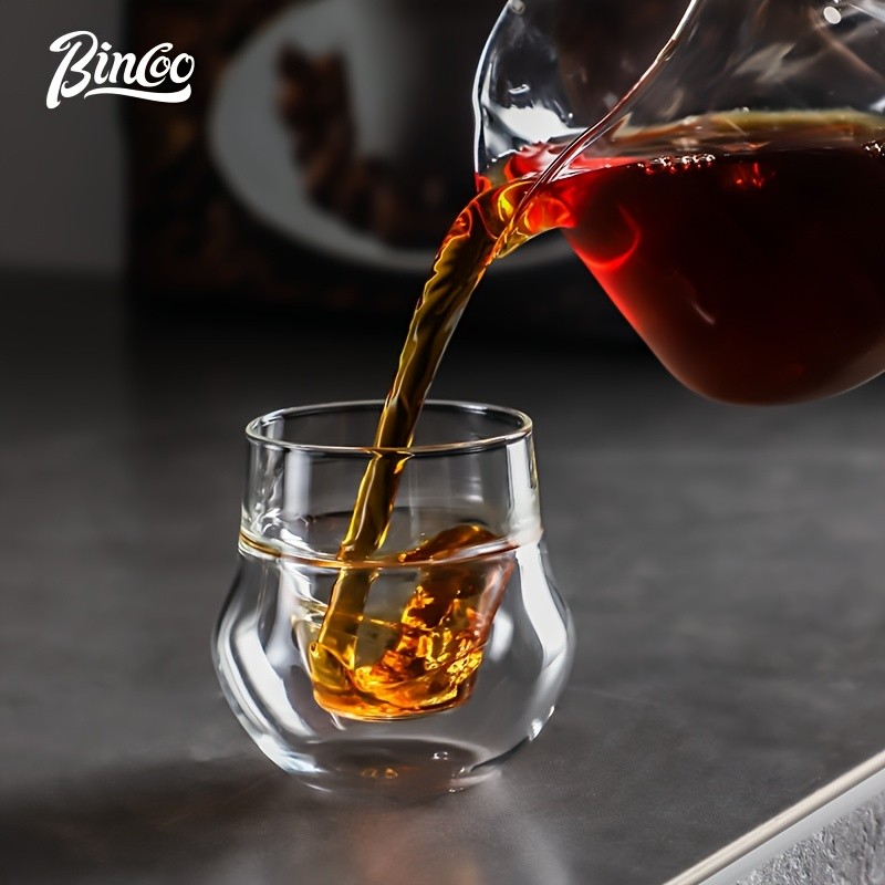 Bincoo Double Glass Coffee Cup 110ml Italian-Style Clear Espresso Mug
