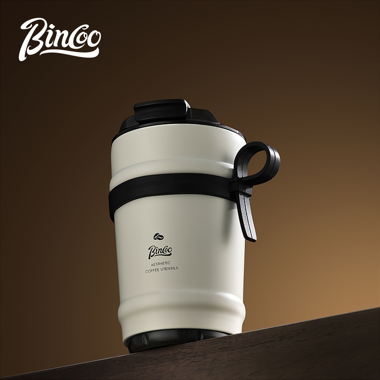 Bincoo Ceramic Liner Travel Mug  316 Stainless Steel Coffee Cup with Lid