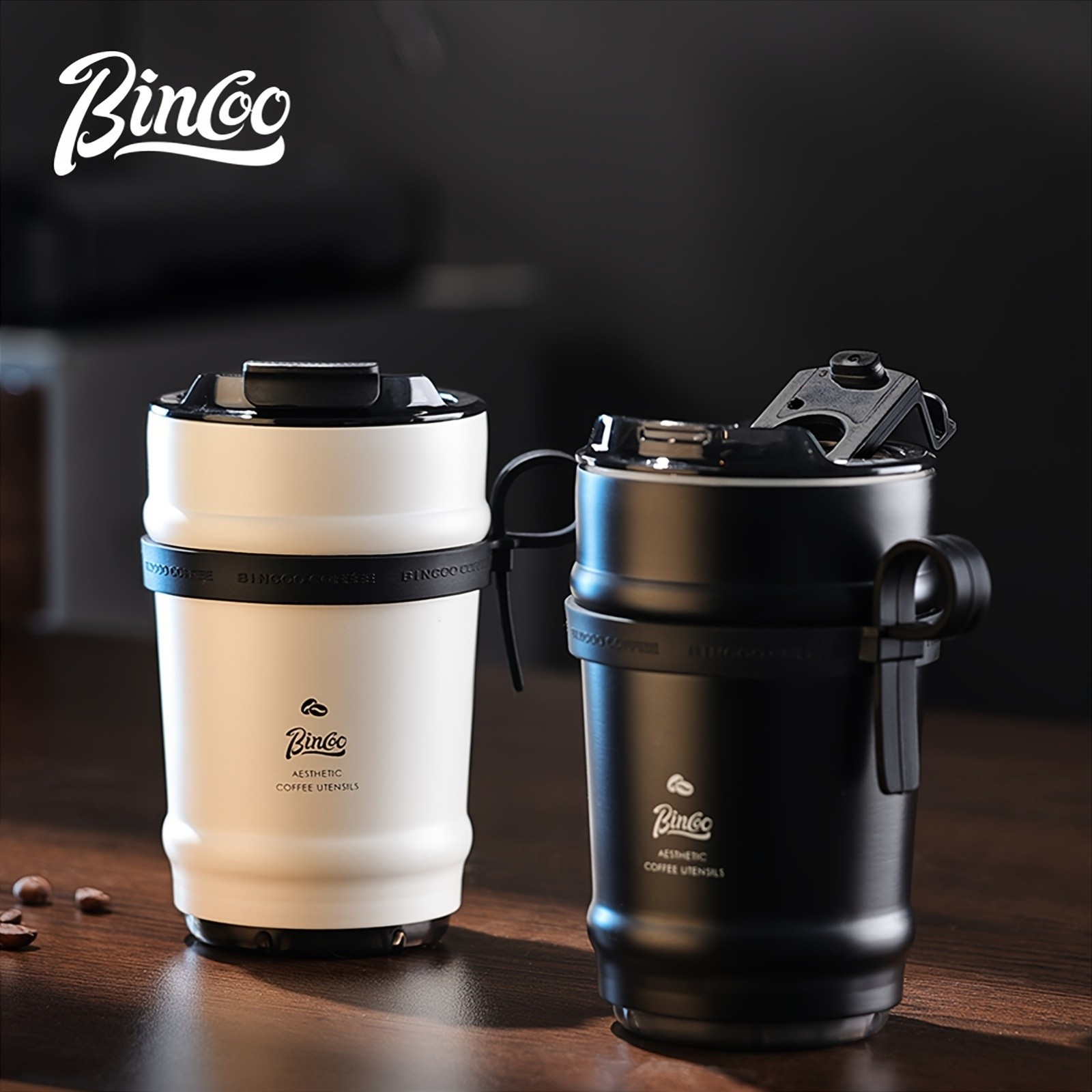 Bincoo Ceramic Liner Travel Mug  316 Stainless Steel Coffee Cup with Lid