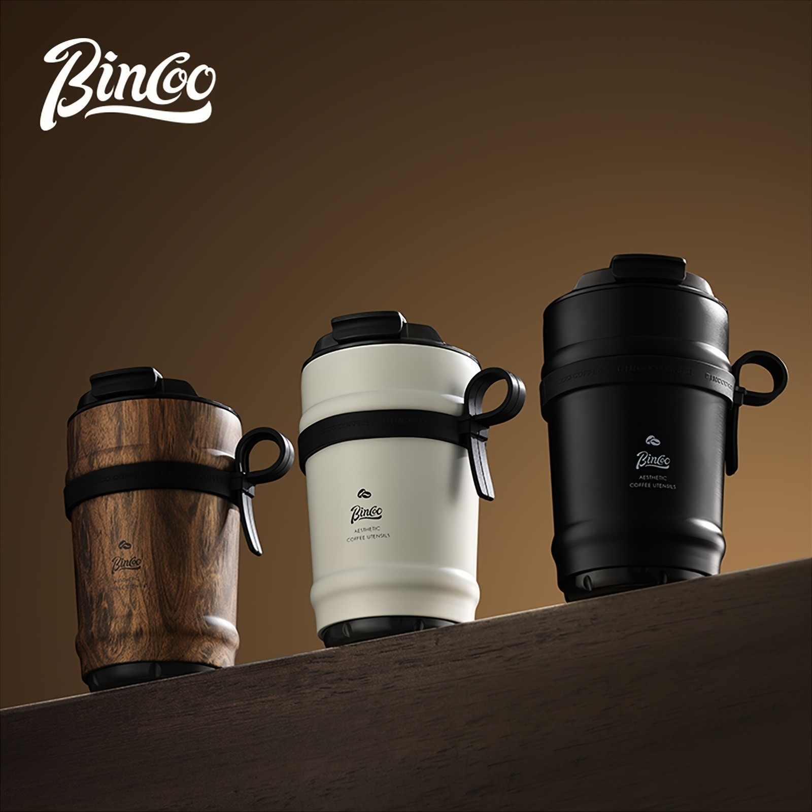 Bincoo Ceramic Liner Travel Mug  316 Stainless Steel Coffee Cup with Lid