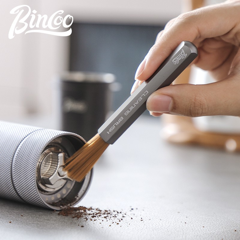 Bincoo Aluminum Alloy Grinder Cleaning Brush  Compact Coffee Bar Maintenance Tool