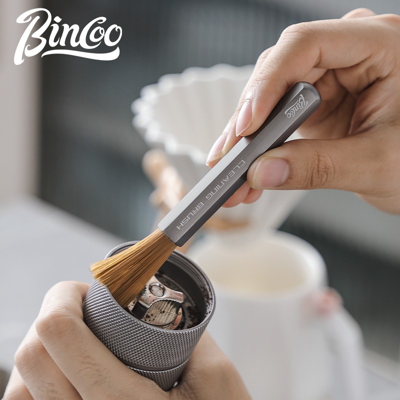 Bincoo Aluminum Alloy Grinder Cleaning Brush  Compact Coffee Bar Maintenance Tool