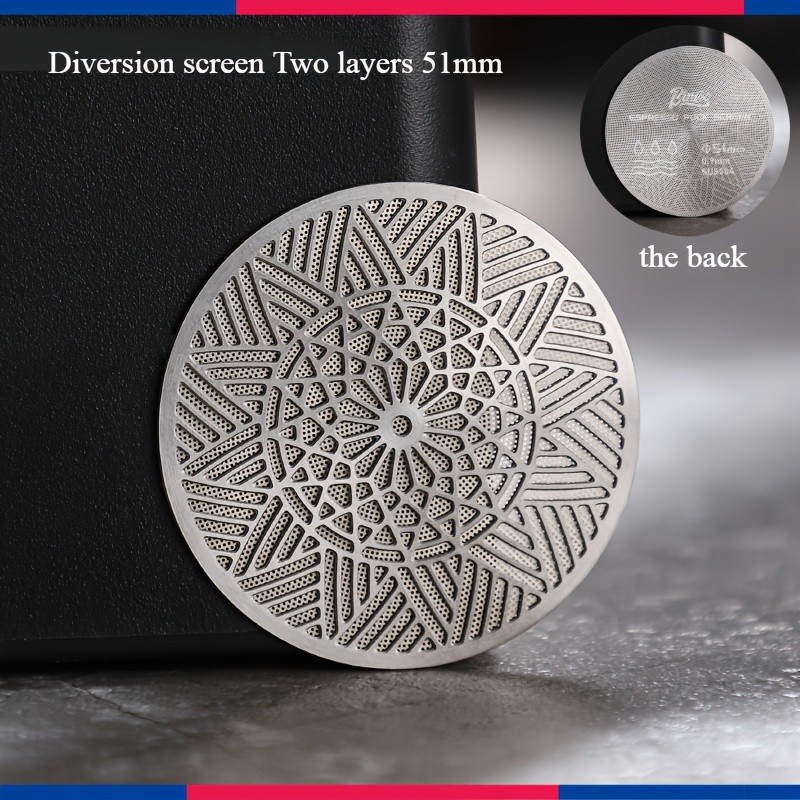 Bincoo 51mm Stainless Espresso Cake Screen  0.8mm Reusable Extraction Filter