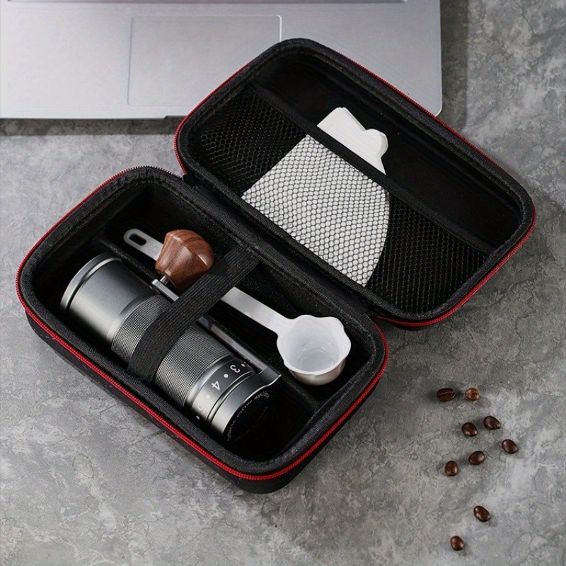 Bincoo Aesthetic Coffee Organizer Bag  Red & Black Durable Travel Storage Kit