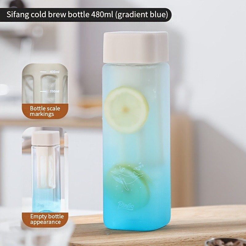 Bincoo Tritan Square Cold Brew Cup Reusable Filter Coffee Thermos