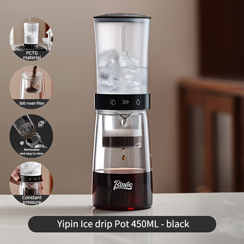 Bincoo Glass Ice Drip Coffee Pot  Portable Hand-Brew Cold Extraction Utensil