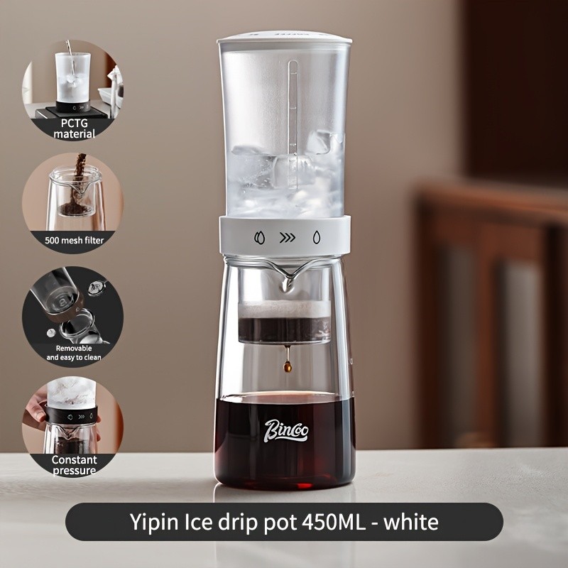 Bincoo Glass Ice Drip Coffee Pot  Portable Hand-Brew Cold Extraction Utensil