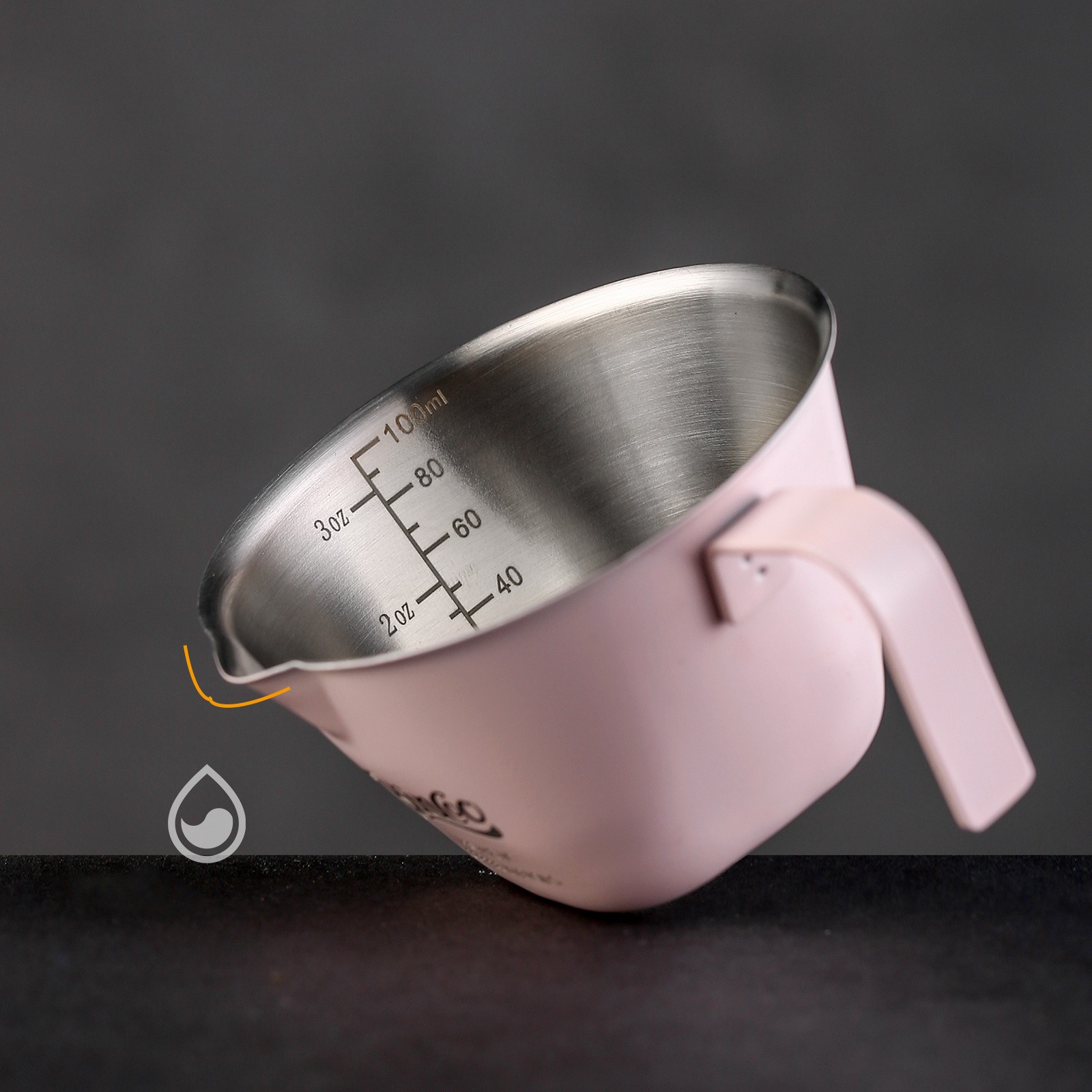 Bincoo Pink Stainless Espresso Measuring Cup  100ml Extraction Cup with Handle