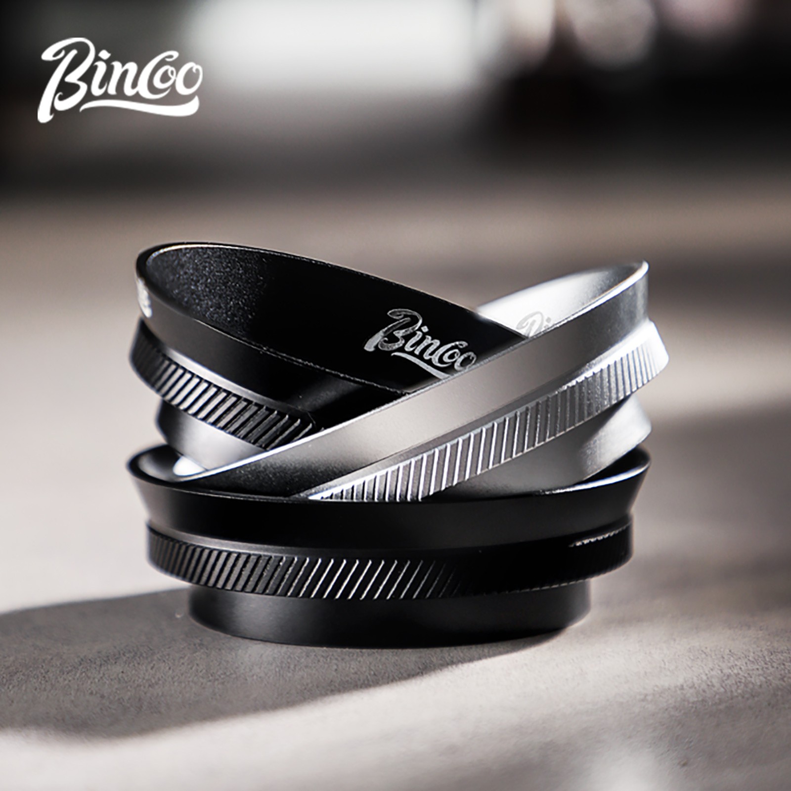 Bincoo Magnetic Anti-Static Dosing Ring  Wide-Mouth Metal Funnel for 51mm/58mm Portafilters