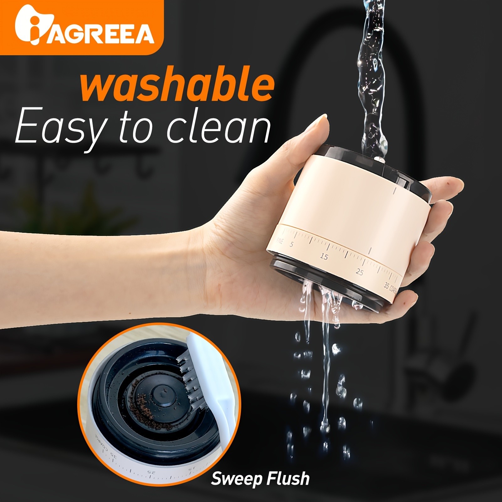 IAGREEA Adjustable Electric Coffee Grinder  38-Setting Silent Burr Grinder for 212 Cups