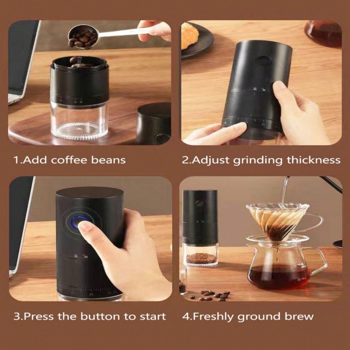 IAGREEA Precision Multi-Setting Coffee Grinder  Quiet Electric Bean & Spice Processor (212 Cups)