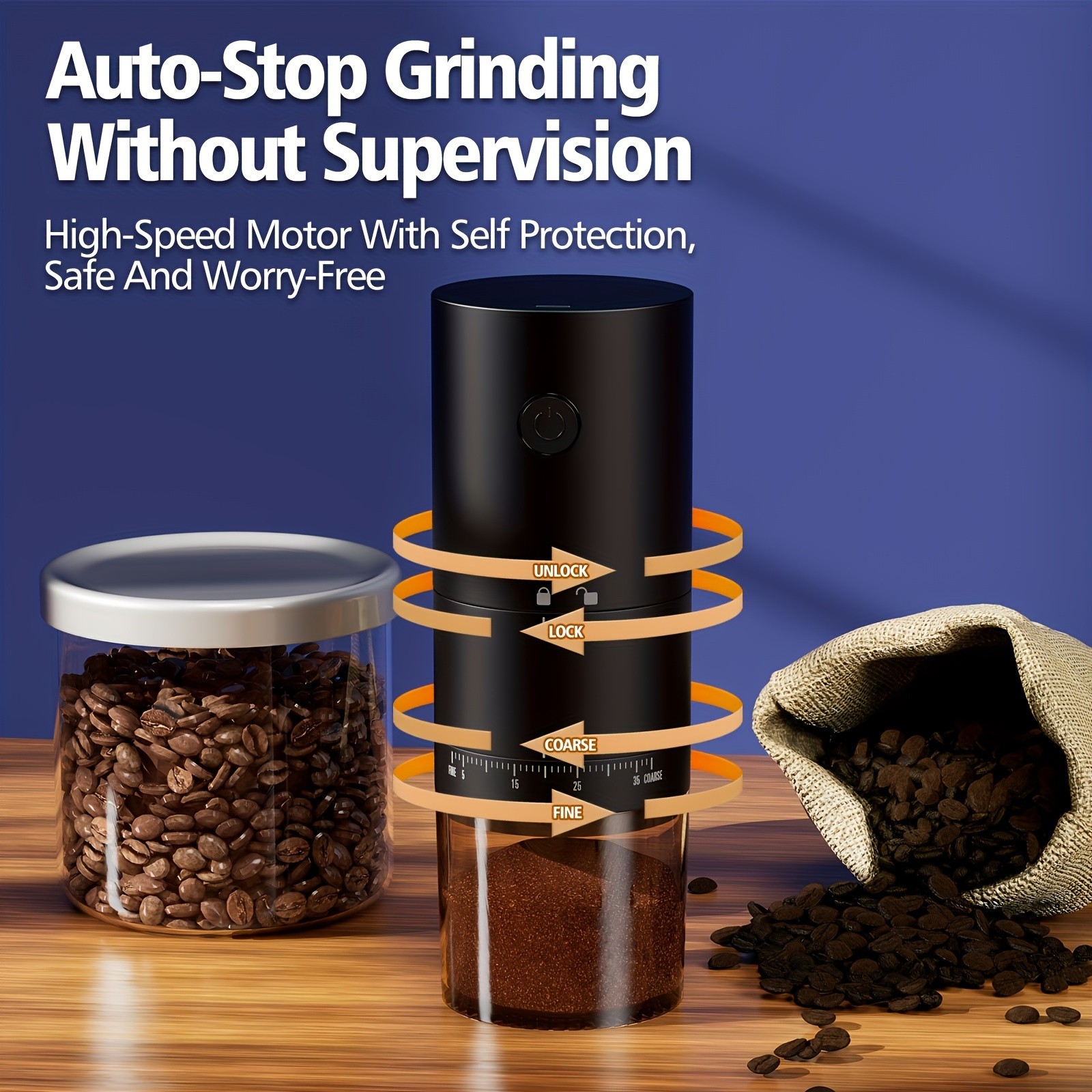 IAGREEA Precision Multi-Setting Coffee Grinder Quiet Electric Bean & Spice Processor (212 Cups)