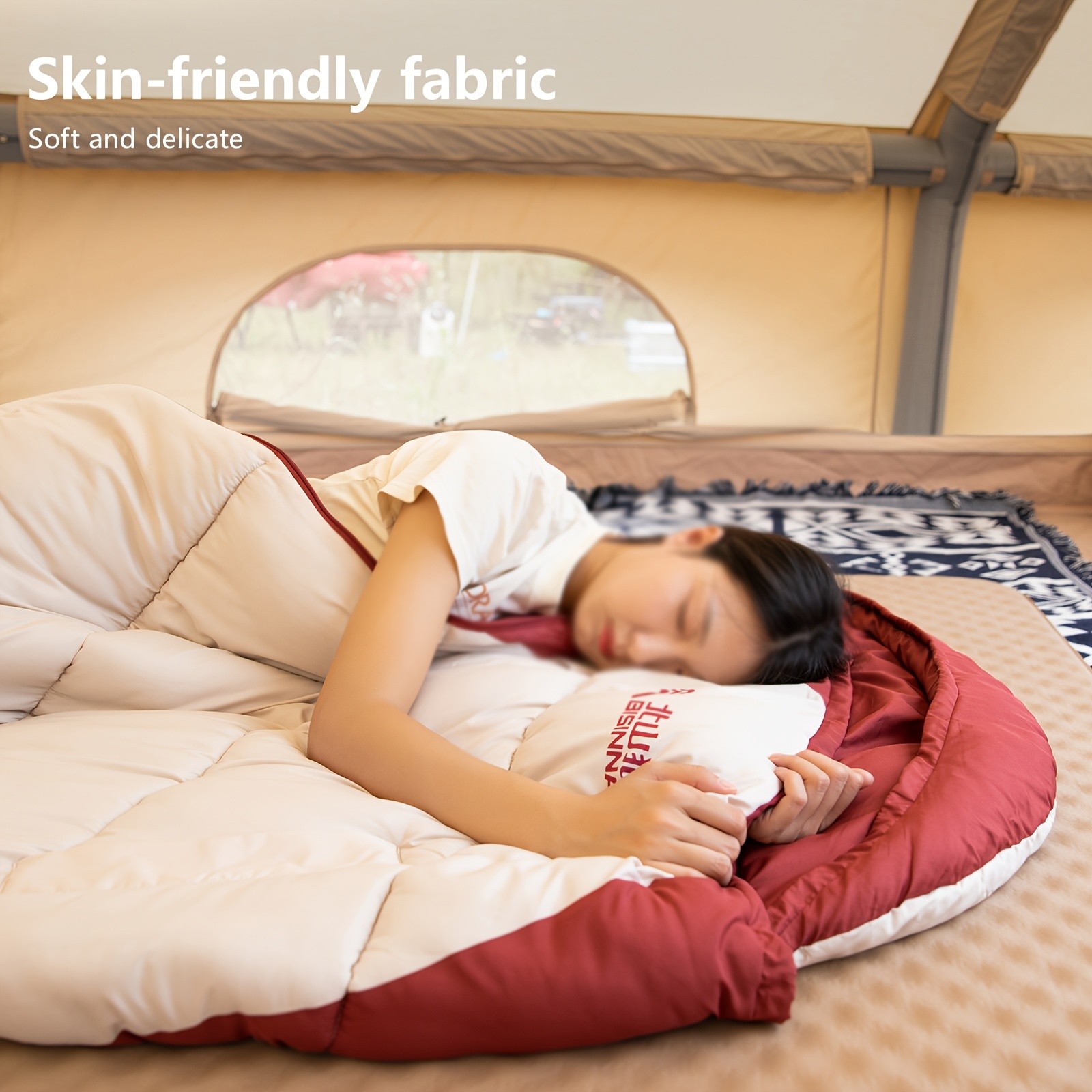 BISINNA AutumnWinter Camping Sleeping Bag  Thickened Portable Outdoor Travel Bag