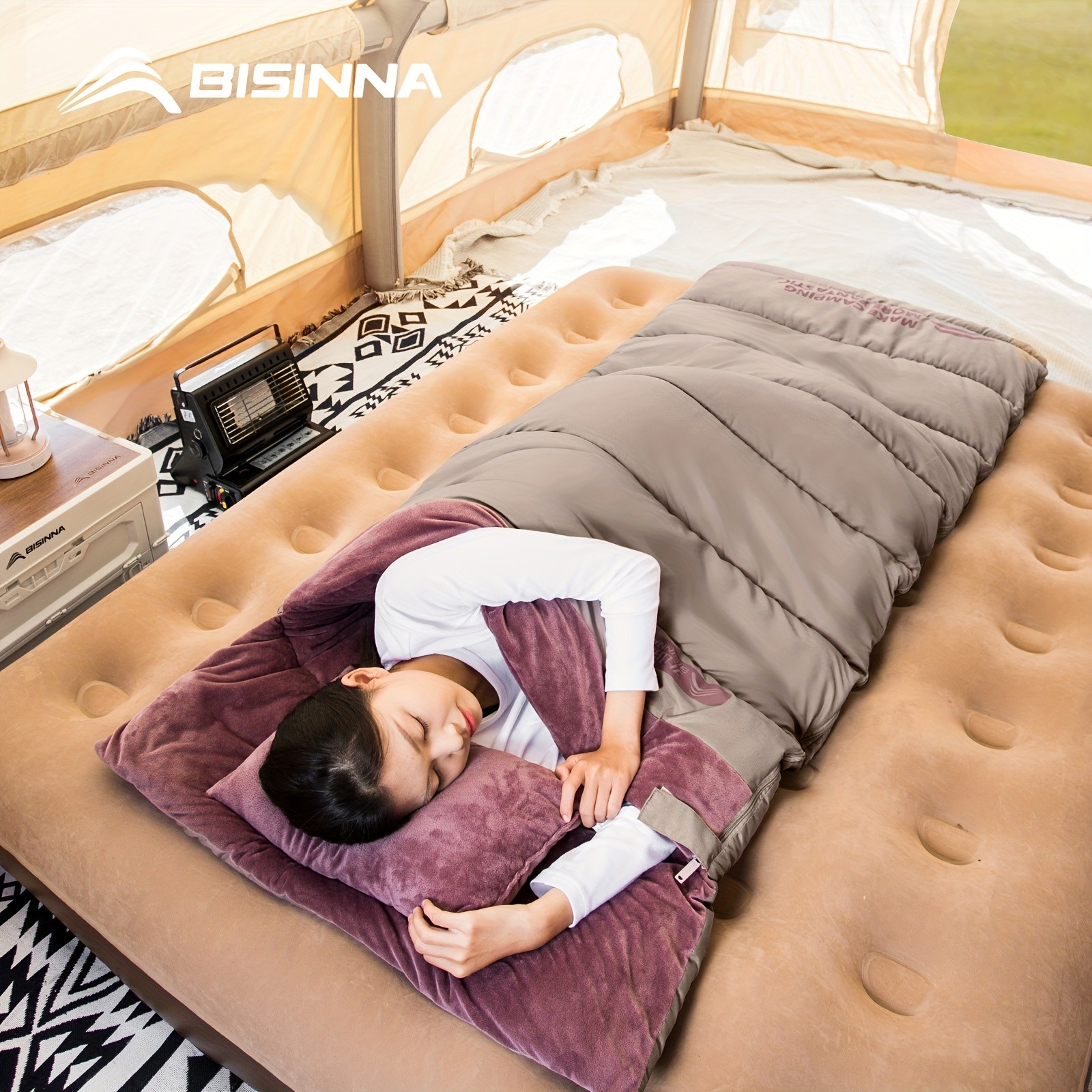 BISINNA Dream Lightweight Sleeping Bag  Portable Rectangular Outdoor Camp Bag