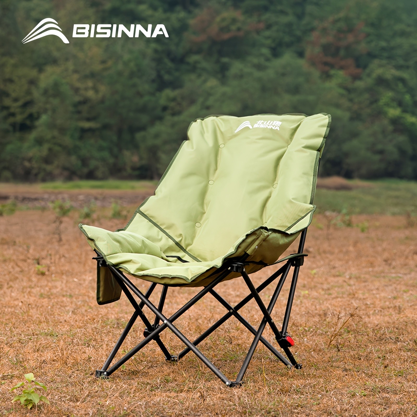 BISINNA Foldable High-Back Recliner Cushioned Iron Alloy Outdoor Chair