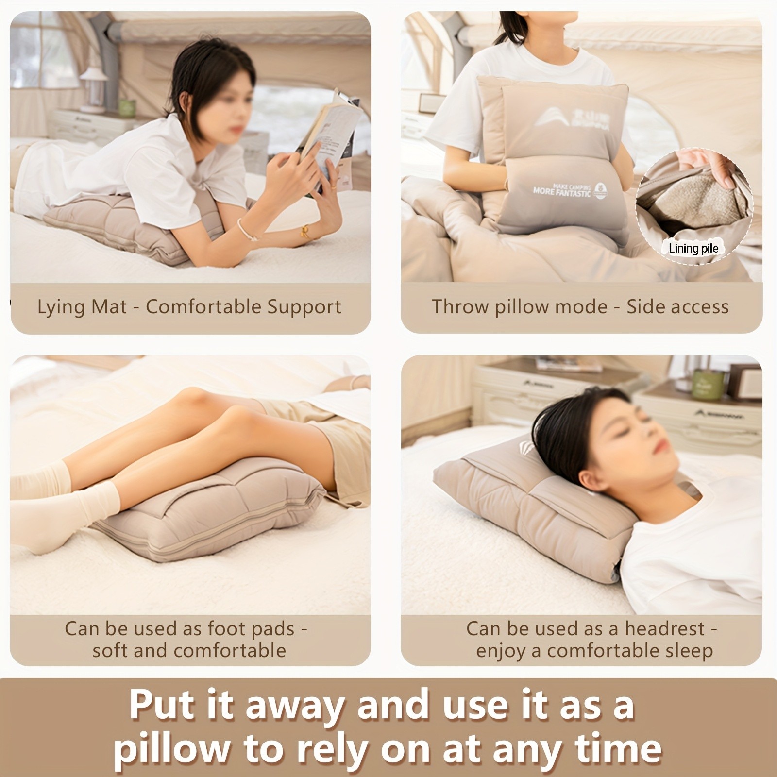 BISINNA 2-in-1 Sleeping Bag & Pillow  Lightweight Portable Polyester Travel Bag