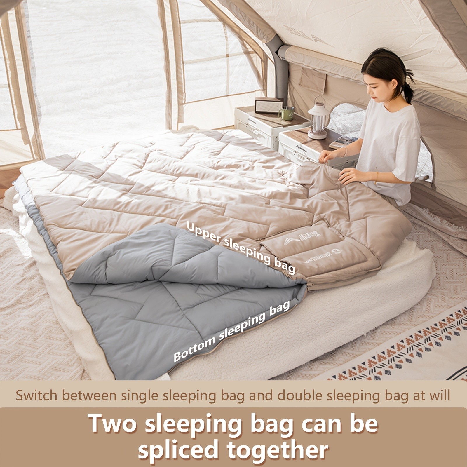 BISINNA 2-in-1 Sleeping Bag & Pillow  Lightweight Portable Polyester Travel Bag