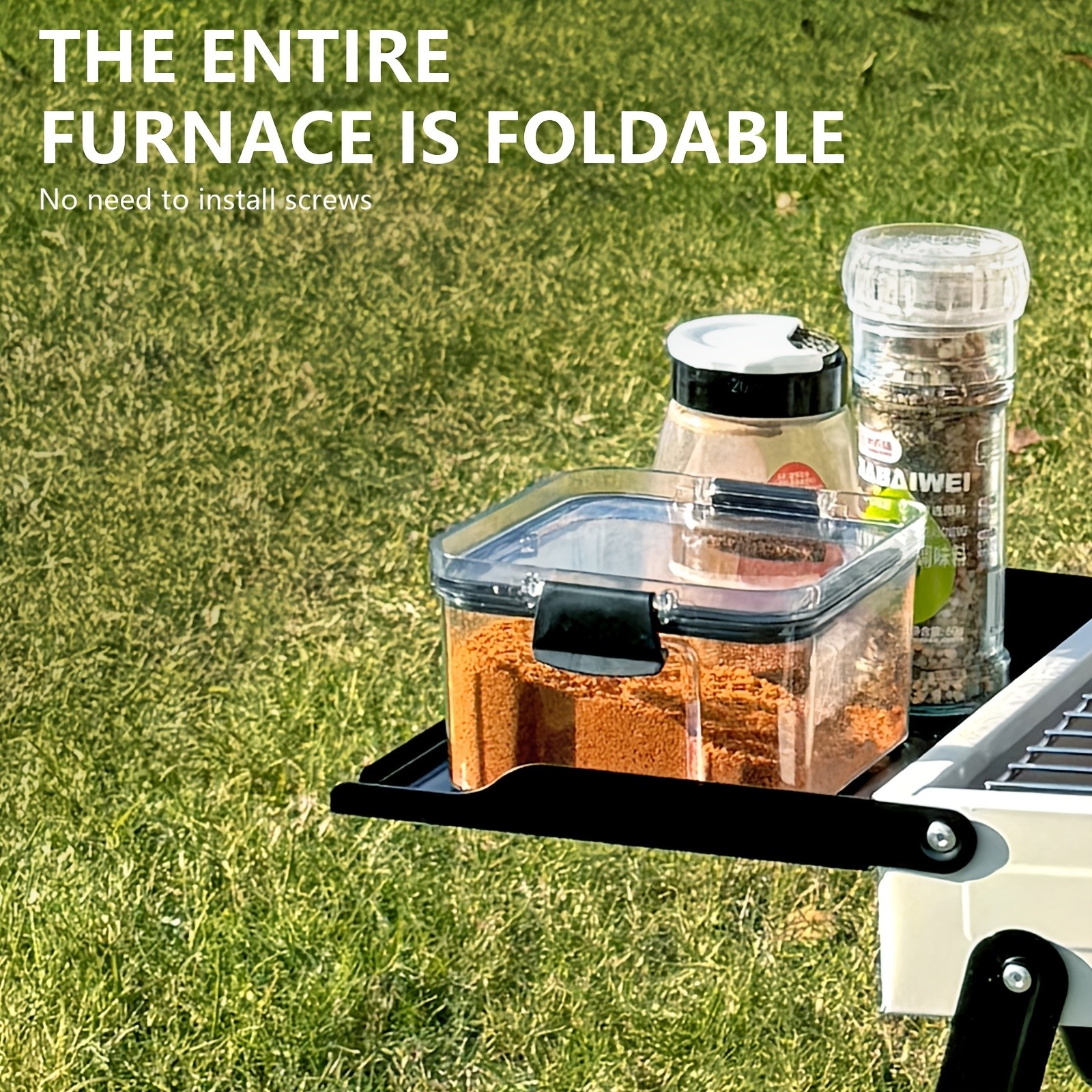 BISINNA Portable Charcoal BBQ Grill  Foldable Tabletop Outdoor Camping Barbecue