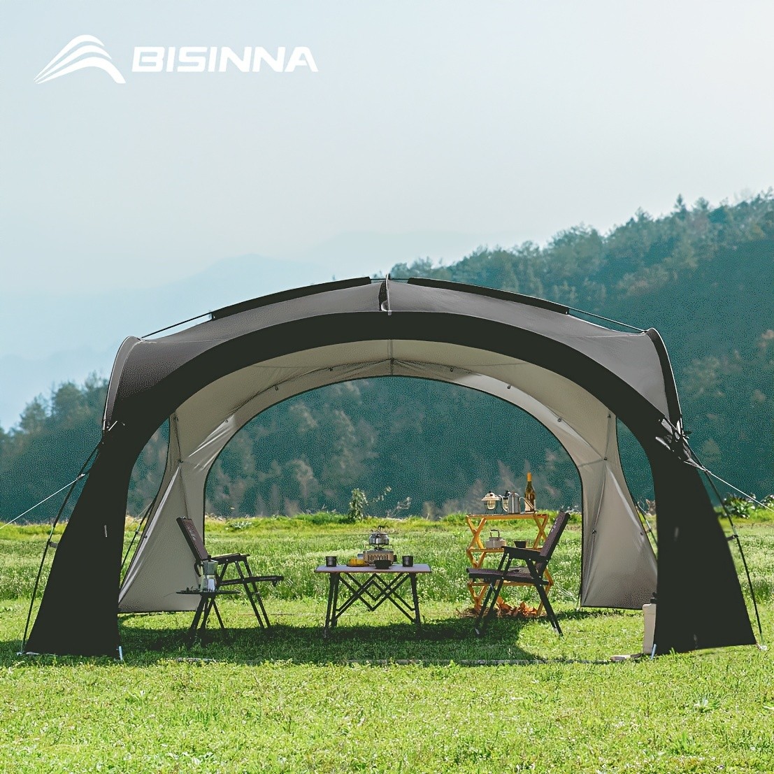 BISINNA XL Outdoor Canopy Awning  Heavy-Duty UV-Proof Tunnel Shade Shelter (Black)