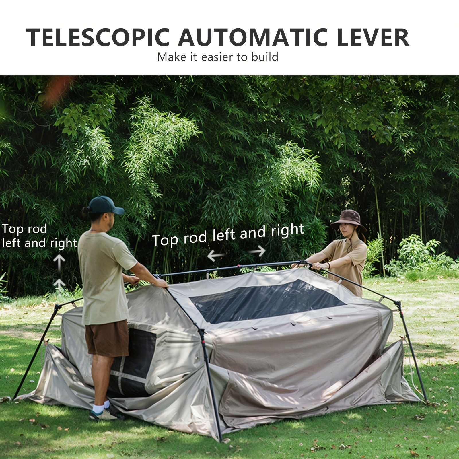 BISINNA Quick-Open Roof Canopy Tent 2-in-1 Sunproof Outdoor Camping Shelter