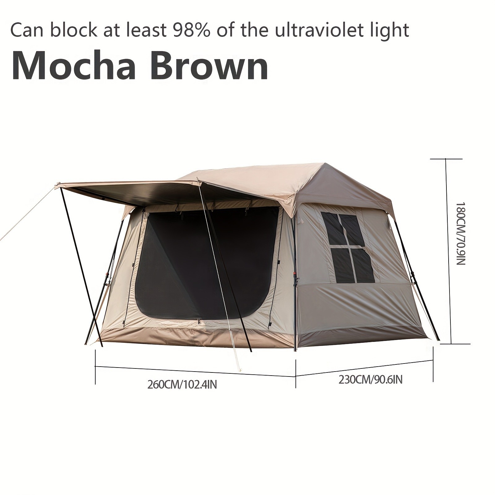 BISINNA Quick-Open Roof Canopy Tent 2-in-1 Sunproof Outdoor Camping Shelter