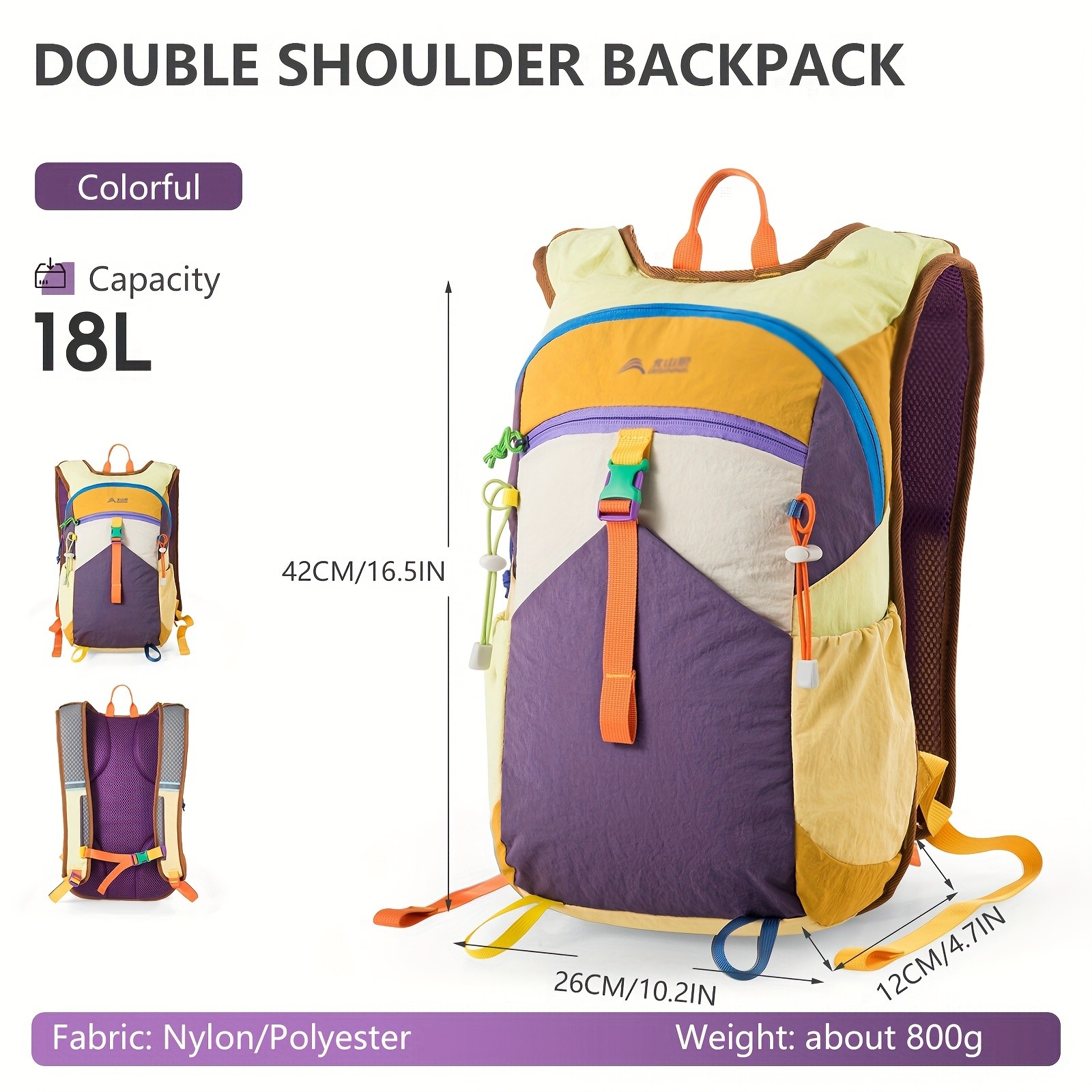 BISINNA Ultralight Hiking Backpack  Compact 8-inch Trekking Daypack (Multi-Color)