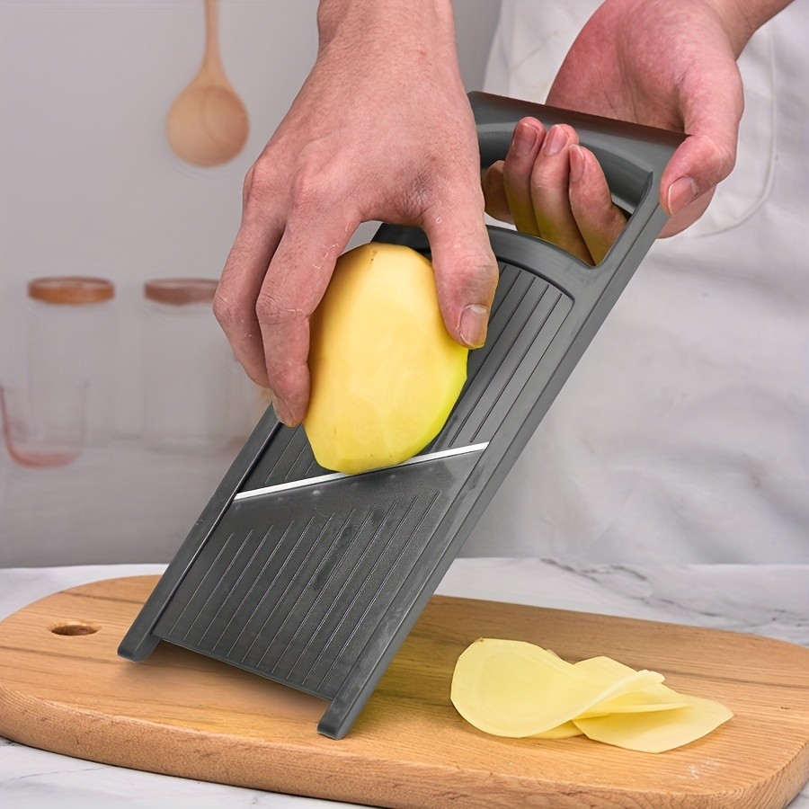 WIEZ Stainless Steel Multi-Blade Vegetable & Fruit Slicer  Sharp Handheld Cutter for Fast, Even Slicing