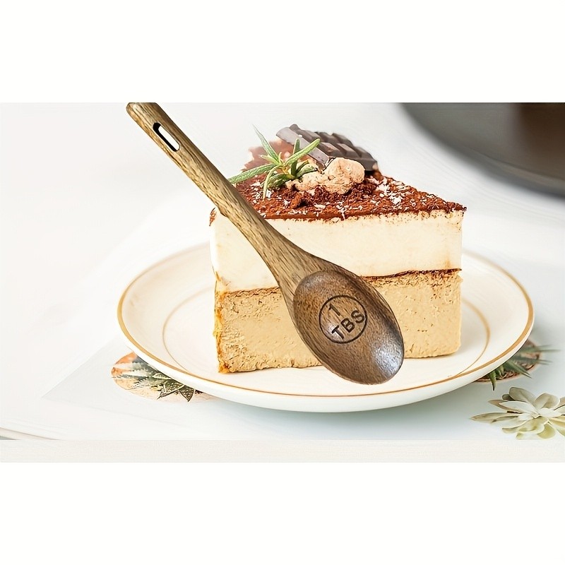 WIEZ Natural Wooden Measuring Spoon Set  4-Piece Multi-Use Scoops for Baking, Cooking, Coffee & Spices