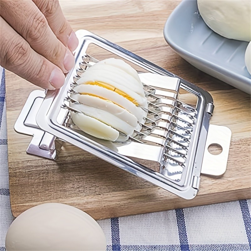 WIEZ Stainless Steel Egg Slicer & Cutter  Precision Hard-Boiled Egg and Fruit Slicing Tool for Everyday Kitchen Use