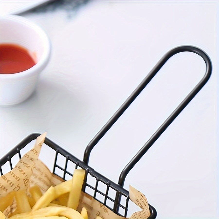 WIEZ Stainless Steel Snack & Fryer Basket  Multi-Purpose Mesh Holder for Serving, Straining & Baking