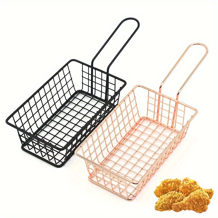 WIEZ Stainless Steel Snack & Fryer Basket  Multi-Purpose Mesh Holder for Serving, Straining & Baking