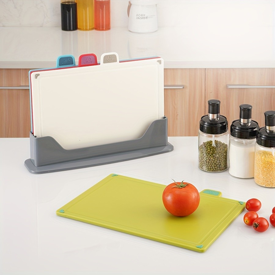 WIEZ 4-Piece Fruit & Vegetable Cutting Board Set  Durable Multi-Size Boards for Everyday Kitchen Prep