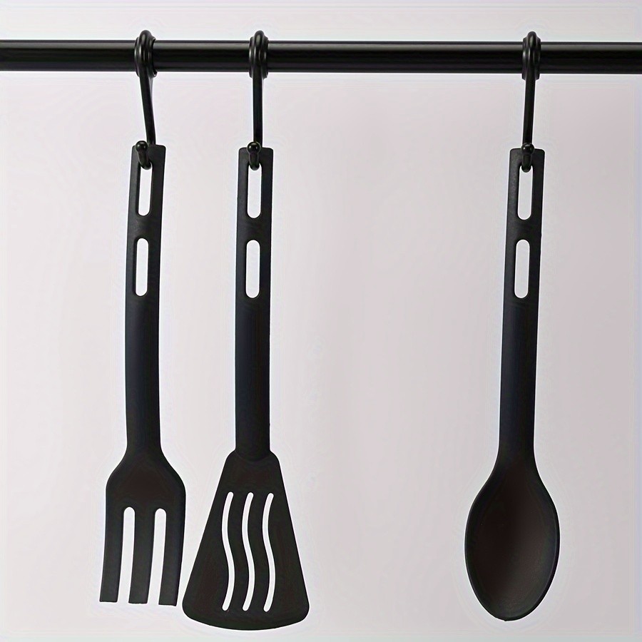 WIEZ 3-Piece Nylon Kitchen Utensil Set  Non-Stick Friendly Spoons, Spatula & Fork for Home, Travel & Camping
