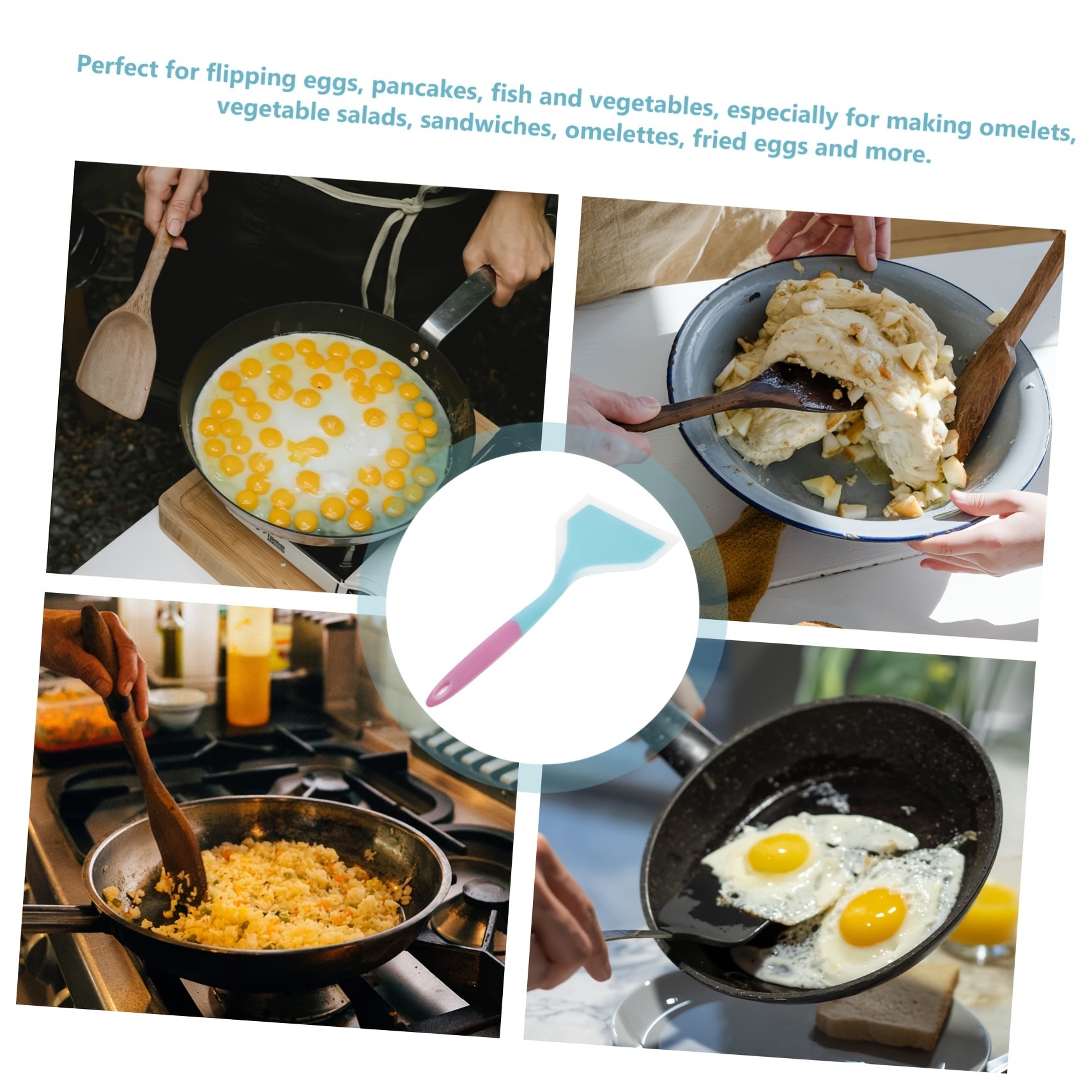 WIEZ Wide-Head Silicone Cooking Spatula  Non-Stick Heat-Resistant Tool for Pancakes, Pizza, Steaks & Daily Cooking