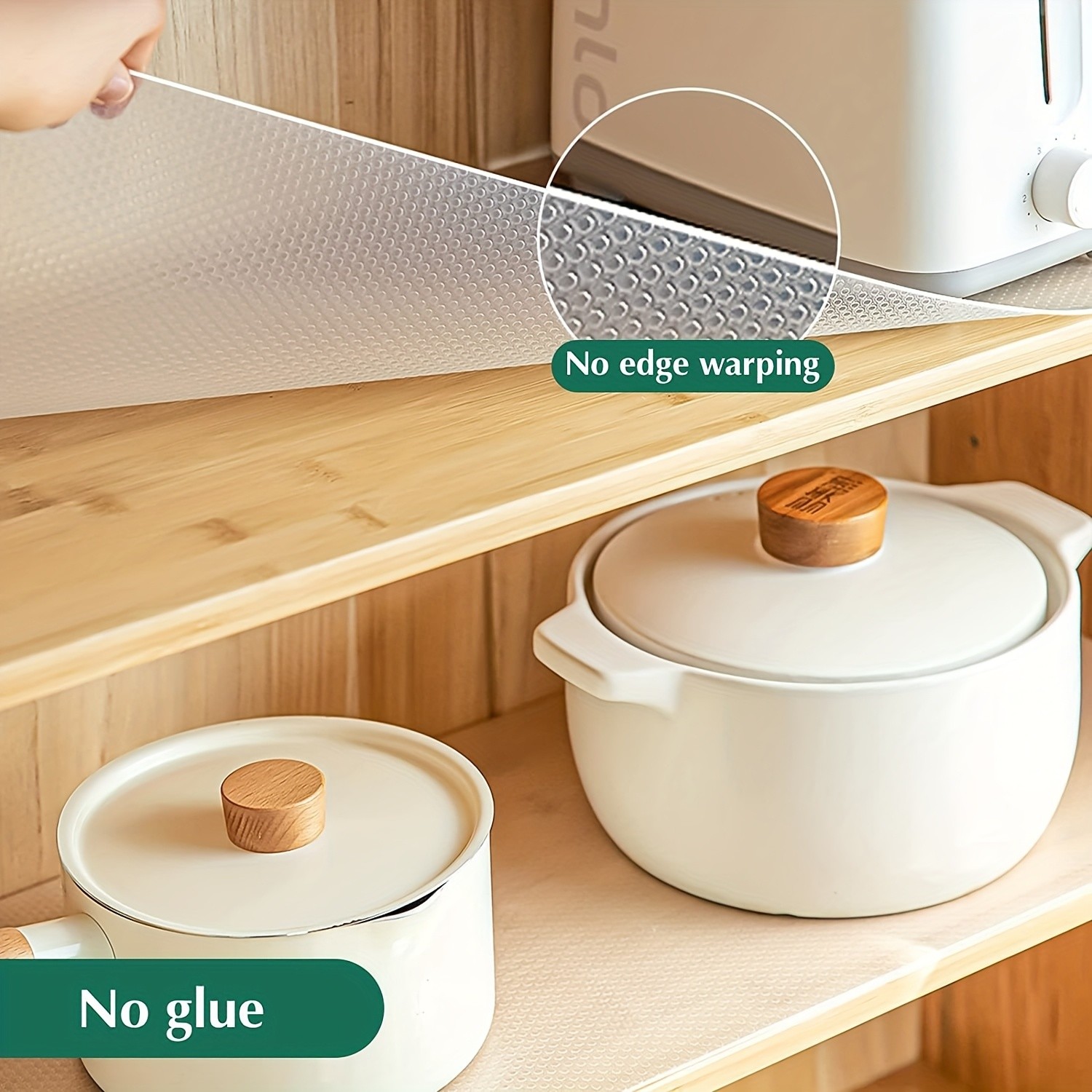 WIEZ Heavy-Duty EVA Non-Stick Drawer Liner Roll Cut-to-Fit Scratchproof Shelf & Cabinet Protector