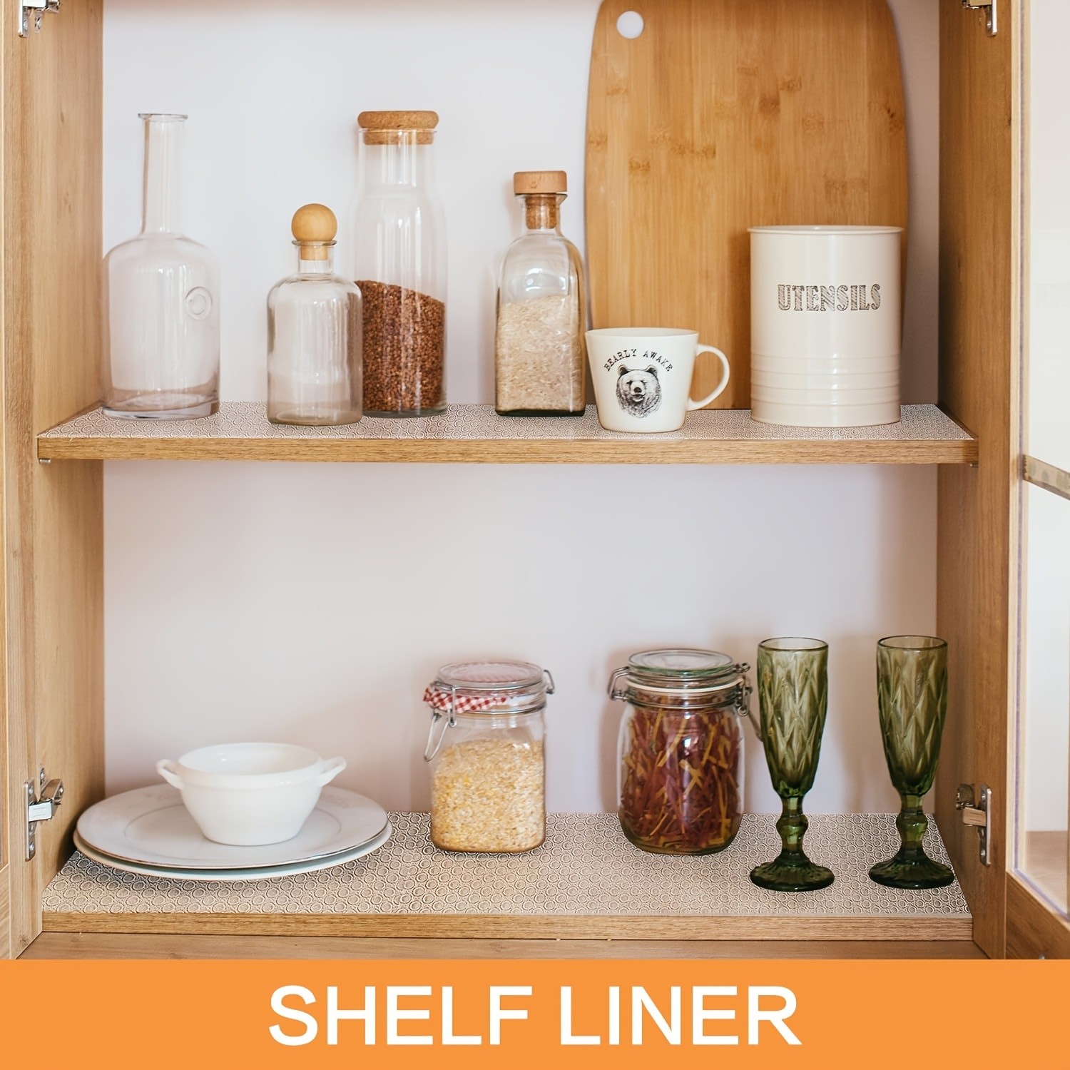 WIEZ Heavy-Duty EVA Non-Stick Drawer Liner Roll Cut-to-Fit Scratchproof Shelf & Cabinet Protector